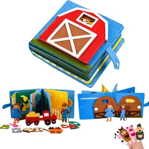 FarmFables | Estimula Mentes Jóvenes - Libro Educativo de Fieltro para Niños Pequeños