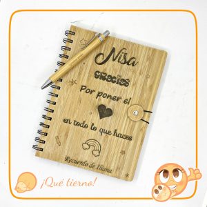 Libreta tapa rígida de bambú grande