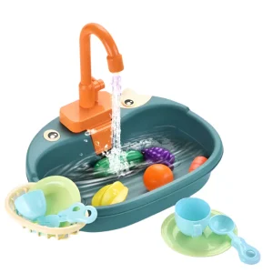 AquaWash | Aprender a hacer las tareas del hogar jugando - Lavavajillas de juguete realista con agua corriente