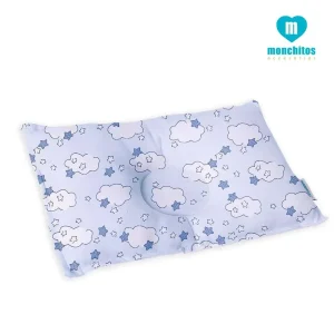 Monchitos – Almohada anti cabeza plana  celeste nubes
