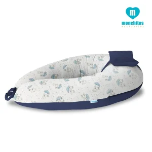 Monchitos – Bumer Pillow azul conejos con sombrillas