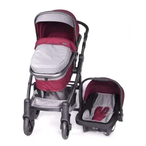 EBABY COCHE TAINY DELUXE CON SILLA DE AUTO ROJO