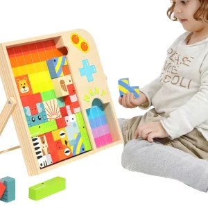 EcoToys Tetrino | Juega, aprende y desarrolla la capacidad de pensamiento creativo - Rompecabezas Montessori para niños