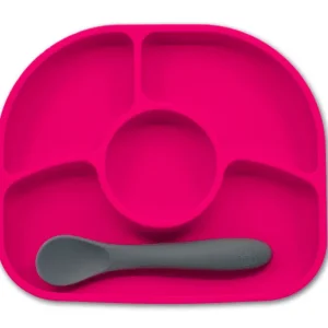 BBLUV PLATO DE SILICONA C/ CUCHARA YUMI ROSADO
