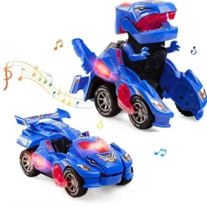 Coche Juguete Dinosaurio Transformable | Mejor Coche Juguete Transformador Automático - Estimula el Juego Creativo