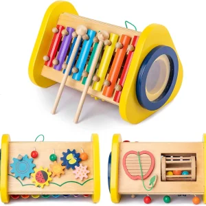 EcoToys Triángulo de Melodía | Descubrimiento musical para niños - Xilófono y Tambor en uno