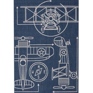 Alfombra rectangular Aeroplane blue 120×170 cm