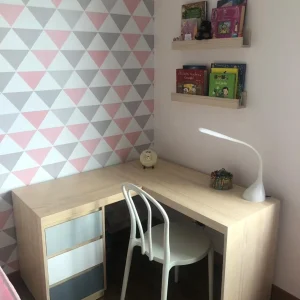 Escritorio En Ele Tres Cajones Con Inglete