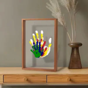 Marco de huellas para niños pequeños | Kit creativo de bricolaje con 4-5 placas de plexiglás – Guarda recuerdos valiosos juntos