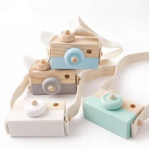 EcoToys SnapWood | Descubrimiento divertido - Cámara de juguete de madera para niños creativos