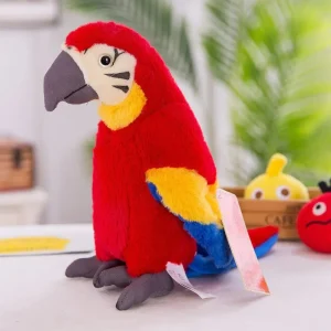 ChatterParrot | Juguete de loro de peluche interactivo para niños con sonido - Suave y abrazable