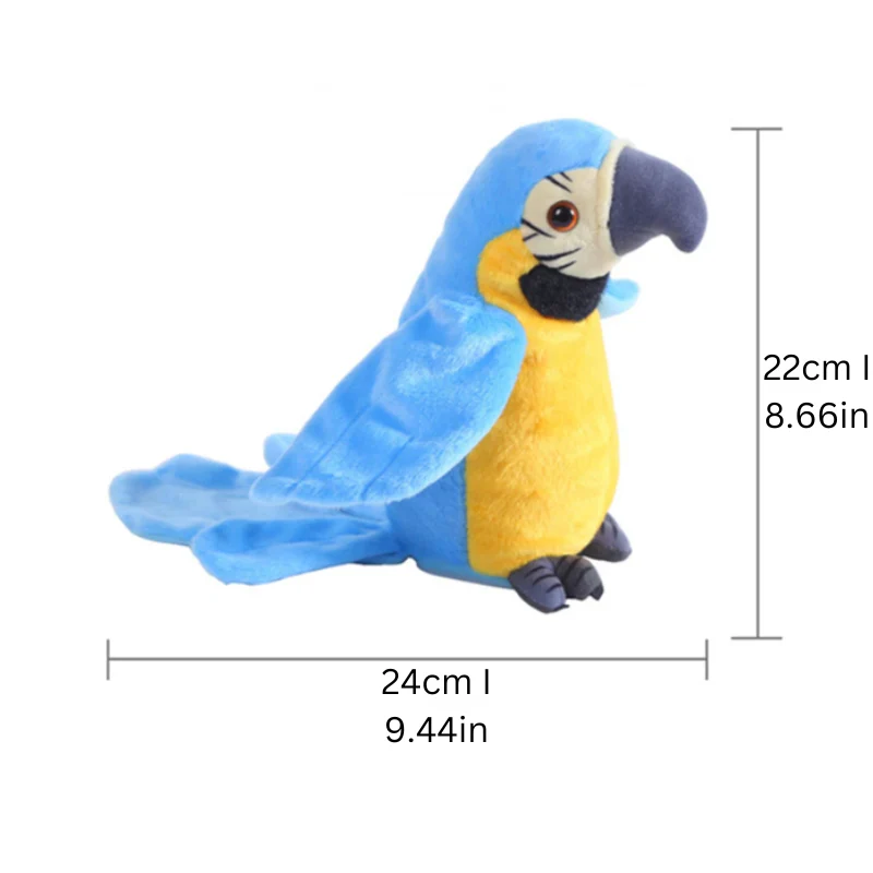 ChatterParrot | Juguete de loro de peluche interactivo para niños con sonido - Suave y abrazable - Imagen 3