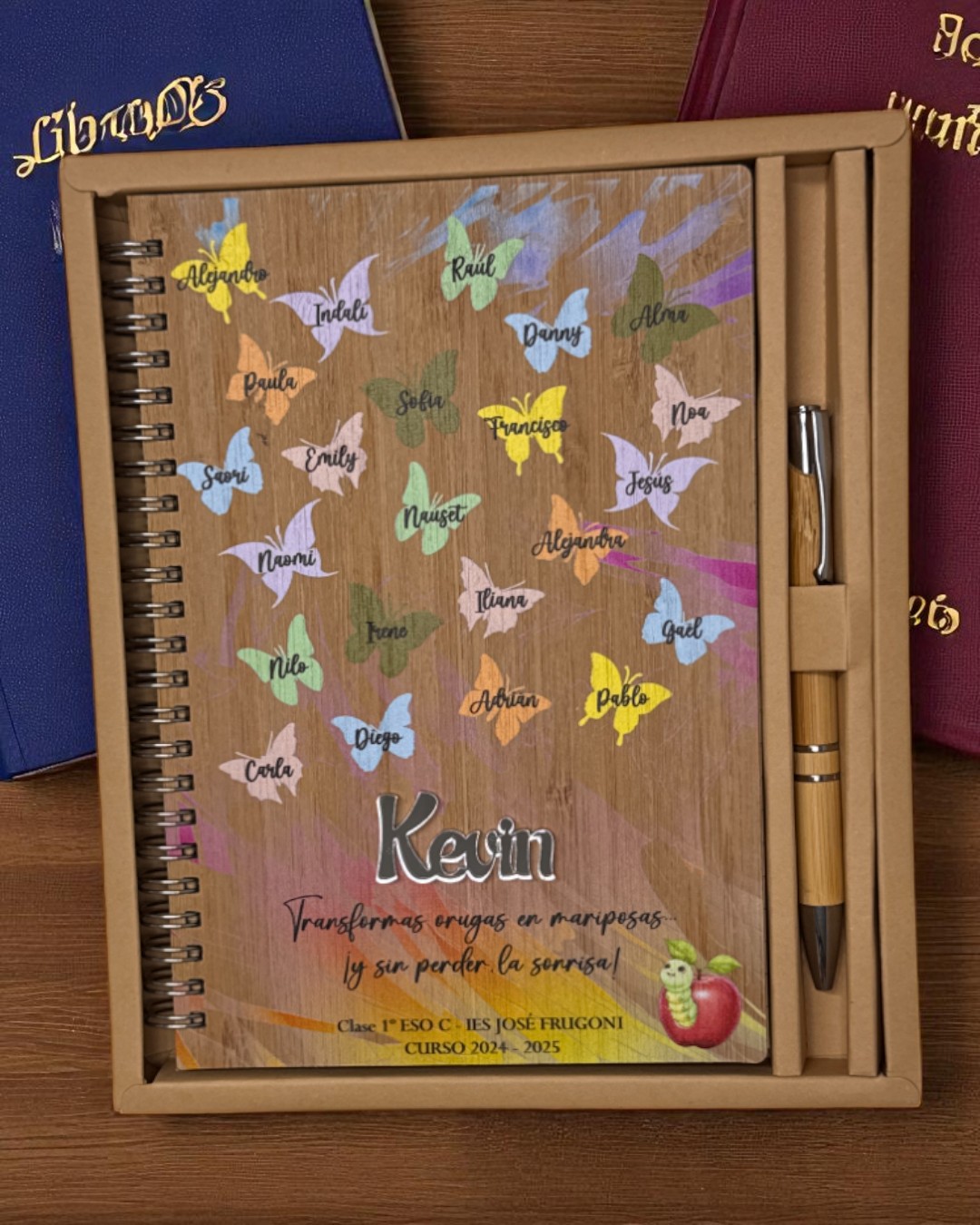 Set libreta y bolígrafo de bambú – MANZANA - Imagen 2