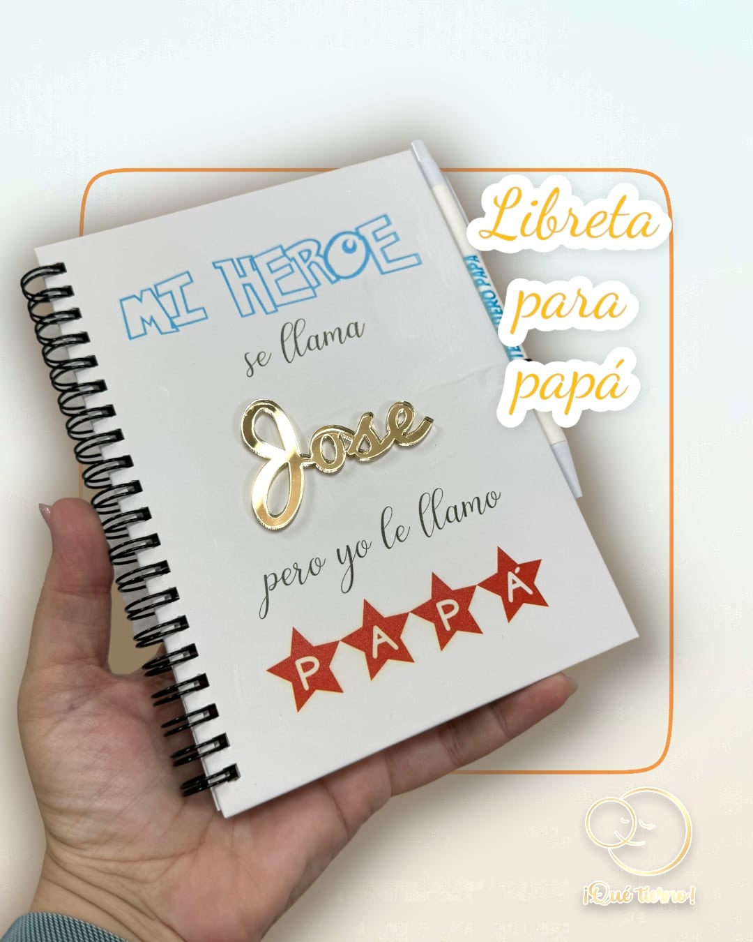 Libreta MI HEROE se llama XXXX pero yo le llamo PAPÁ con bolígrafo - Imagen 2