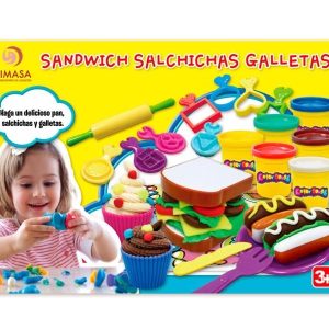 Plastilina sandwich salchichas galletas