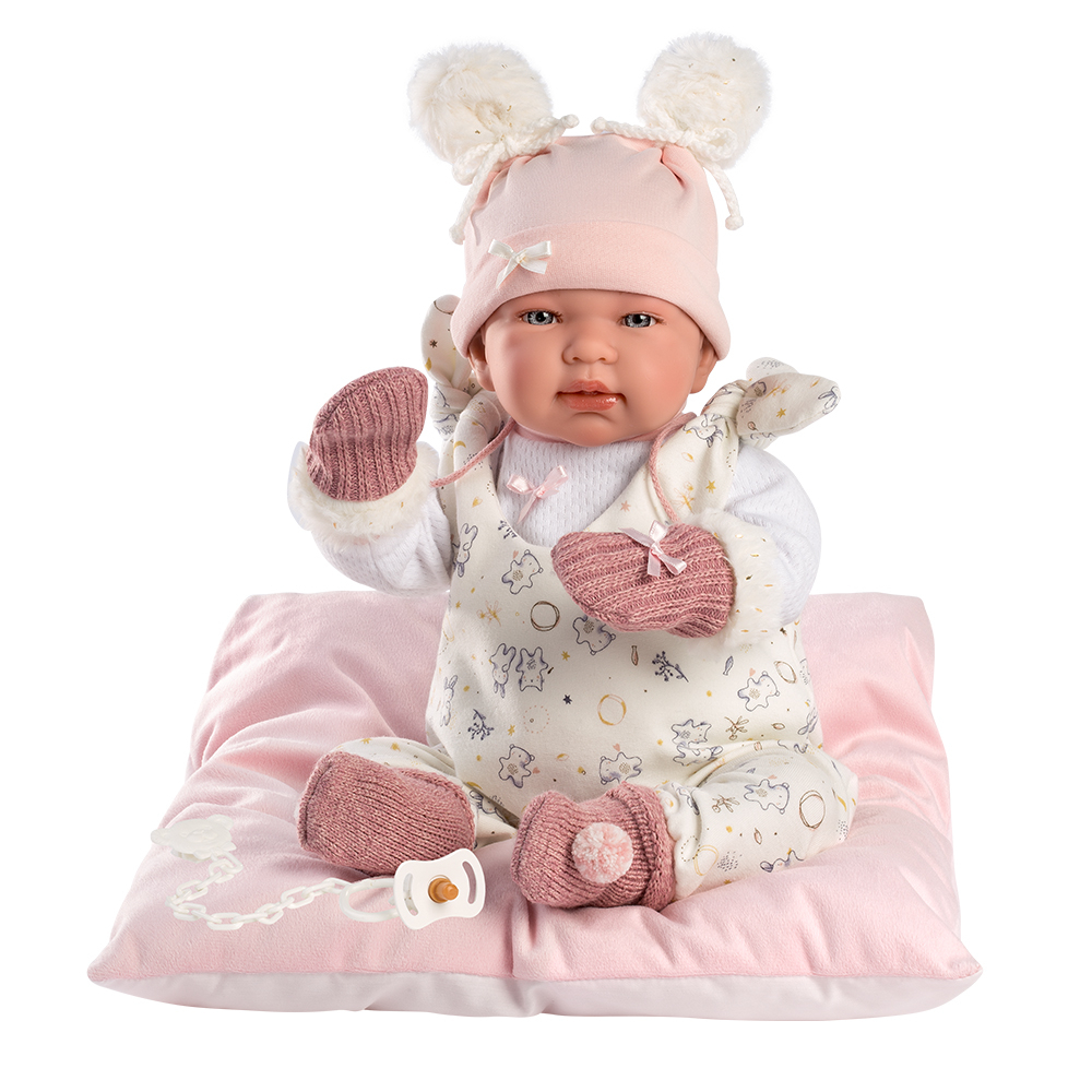 Bebe tina con cojin 44cm llora