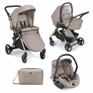CAM COCHE MODULAR CON PORTABEBE TRIS FLUIDO BEIGE