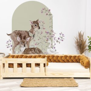 Adhesivo mural – Valle de las flores – Lazo alto – ciervo y ganso