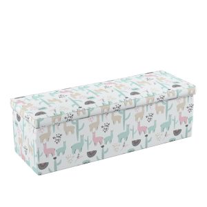 Baúl de juguetes tapizado, baúl de asientos con estampado