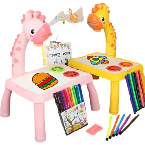 Mesa Dino | Deja que la imaginación cobre vida - Pizarra creativa de dinosaurios con set de dibujo de 12 piezas gratis incluido