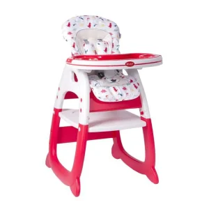 EBABY SILLA DE COMER CARPETA 2 EN 1 MERLY ROJA