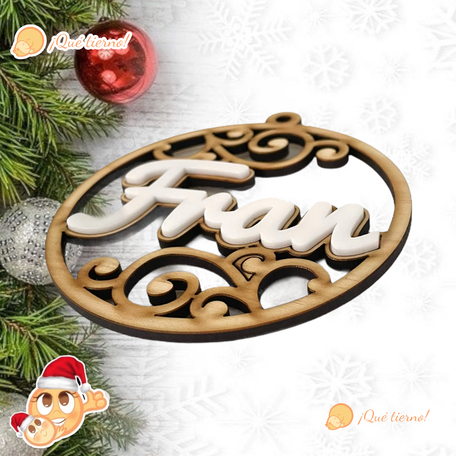 Bolas Navideñas de Madera y metacrilato