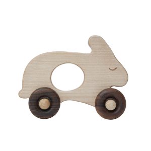 Juguete de madera con ruedas – Conejo